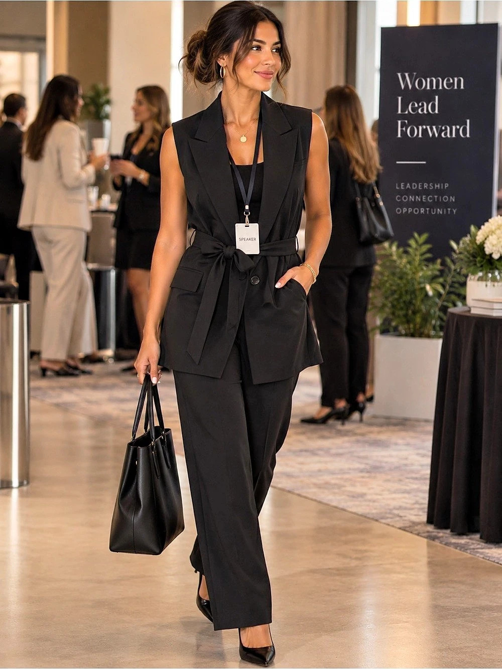 LOFT Versa Ponte Deluxe Long Vest Black